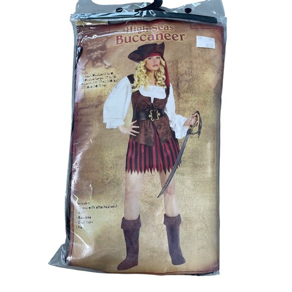 High Seas Buccaneer Costume Size Medium Pirate Large Pirate Outfit Halloween NEW - Picture 2 of 8